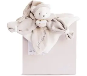 Doudou Dárková sada - Plyšový muchláček béžový medvídek 24 cm / od 0 let