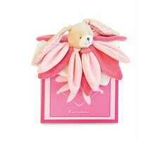 Doudou Dárková sada - Plyšový muchláček králíček růžový 28 cm / od 0 let