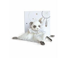 Doudou Dárková sada - Plyšový muchláček panda 20 cm / od 0 let