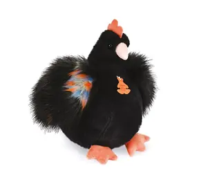 Doudou Histoire d´Ours Plyšová slepička černá 28 cm / od 0 let