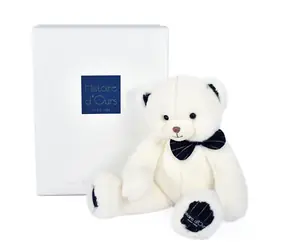 Doudou Histoire d´Ours Plyšový medvídek s tmavě modrým motýlkem 30 cm / od 0 let