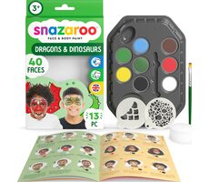 SNAZAROO Sada 8 barev na obličej a tělo s šablonami Draci a dinosauři / od 3 let 