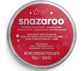 SNAZAROO Barva na obličej Třpytivá Červená 18ml