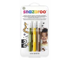SNAZAROO Barvy na obličej s aplikátorem Brush Pen Jungle 3ks / od 3 let 