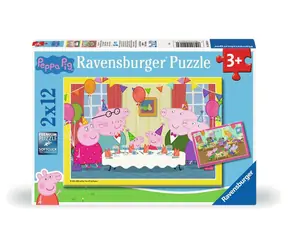 Ravensburger - Puzzle - Prasátko Peppa na oslavě / 2x12 dílků / od 3 let