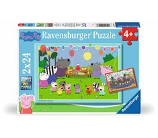 Ravensburger - Puzzle - Prasátko Peppa na oslavě / 2x24 dílků / od 4 let