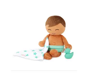 B-Toys Panenka plyšová do vany kluk Lulla Baby Light Brown Hair / od 2 let