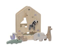 Jollein Vkládací zvířátka dřevěná Jungle Jambo / od 6 měsíců
