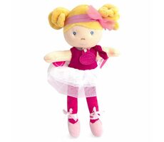 Doudou Jolijou Panenka mini baletka "Les Tutus" 23 cm tmavě růžové šaty / od 0 let