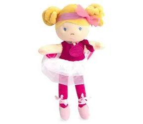 Doudou Jolijou Panenka mini baletka "Les Tutus" 23 cm tmavě růžové šaty / od 0 let