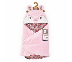 Doudou Plyšová růžová dečka s kapucí Boh'aime 70 cm / od 0 let
