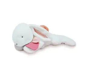 Doudou Plyšový králík s tmavě růžovou bambulkou 80 cm / od 0 let