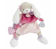 Doudou Plyšový maňásek pejsek růžový 28 cm / od 0 let