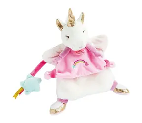 Doudou Plyšový maňuška jednorožec 25 cm / od 0 let