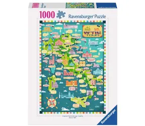 Ravensburger Mapa Itálie - Italská vinařská prohlídka / 1000 dílků / od 14 let