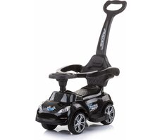CHIPOLINO Odrážedlo s vodící tyčí Turbo Black / od 3 - 6 let / do 23 kg