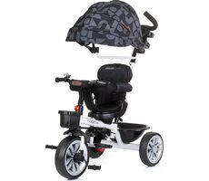 CHIPOLINO Tříkolka se stříškou Matrix 2v1 Ebony / od 1.5 roku / do 25 kg