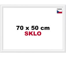 BFHM Plastový rám na puzzle 70x50cm - bílý (sklo)