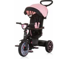 CHIPOLINO Tříkolka se stříškou a hudebním boxem Derby 2v1 Flamingo / od 1.5 roku / do 25 kg