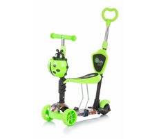 CHIPOLINO Koloběžka s vodící tyčí Kiddy Evo 3v1 Green Graffiti / od 3 let / do 20 kg