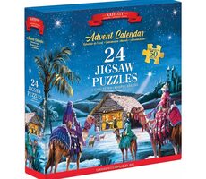 EUROGRAPHICS Puzzle Adventní kalendář: Narození Ježíška / 24x50 dílků / od 6 let