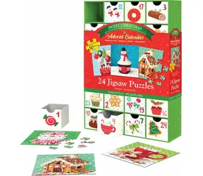 EUROGRAPHICS Puzzle Adventní kalendář: Sladké Vánoce / 24x50 dílků / od 6 let