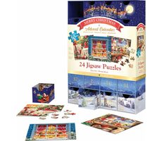 EUROGRAPHICS Puzzle Adventní kalendář: Veselé Vánoce / 24x50 dílků / od 6 let
