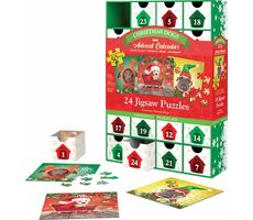 EUROGRAPHICS Puzzle Adventní kalendář: Vánoční pejsci / 24x50 dílků / od 6 let