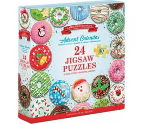 EUROGRAPHICS Puzzle Adventní kalendář: Vánoční donuty / 24x50 dílků / od 6 let