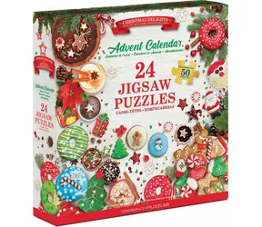 EUROGRAPHICS Puzzle Adventní kalendář: Vánoční dobroty / 24x50 dílků / od 6 let