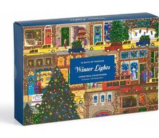GALISON Puzzle Adventní kalendář na 12 dní Joe Laforme: Zimní světla / 12x80 dílků