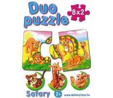 DOHÁNY Duo puzzle Safari / 8x2 dílků / od 2 let