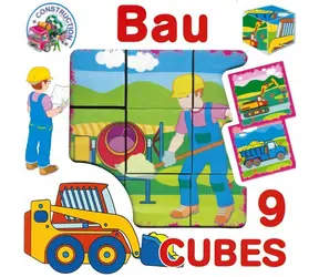 DOHÁNY Obrázkové kostky Stavba / 9 kostek / od 3 let