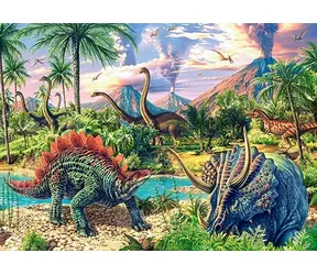 Castorland 13234 Dinosauři pod sopkami / 120 dílků / od 6 let