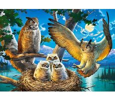 Castorland 018437 Soví rodina / 180 dílků / od 7 let
