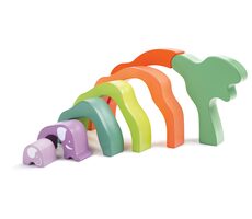 Hape Duhové stohovací kostky Safari - sloni / od 2 let
