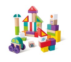 Hape Dřevěné kostky - Příšerky z vesmíru / od 1 roku