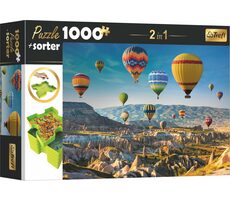 Trefl - Puzzle - 2v1 Balóny nad Kapodokií s třídičem / 1000 dílků / 68.3 x 48 cm / věk 12+