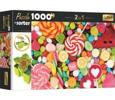 Trefl - Puzzle - 2v1 Sladkosti s třídičem / 1000 dílků / 68.3 x 48 cm / věk 12+