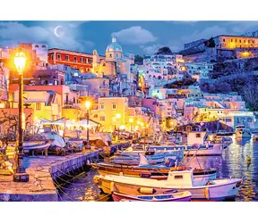 Trefl - Puzzle - Ostrov Procida v noci, Itálie / 1000 dílků / 68,3 x 48 cm / věk 12+
