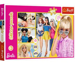 Trefl - Puzzle - Třpytivé: Barbie / 100 dílků / 48 x 34 cm / věk 5+