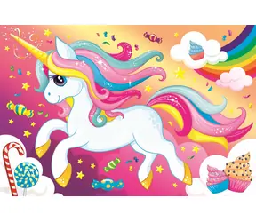 Trefl - Puzzle - Sladký jednorožec / 100 dílků / 41 x 27.8 cm / věk 5+