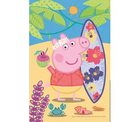 Trefl - Puzzle - Prasátko Peppa: Na pláži / 54 dílků / 20 x 13 cm / věk 4+