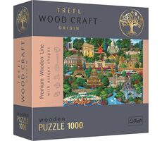 Trefl Wood Craft Origin - Puzzle - Slavná Místa Francie / 1000 dílků / 51.9 x 37.5 cm / věk 14+