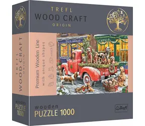 Trefl Wood Craft Origin - Puzzle - Santovi malí pomocníci / 1000 dílků / 51.9 x 37.5 cm / věk 14+
