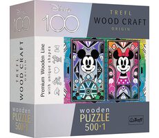 Trefl Wood Craft Origin - Puzzle - Mickey Mouse a Minnie / 501 dílků / 37.5 x 25.4 cm / věk 14+