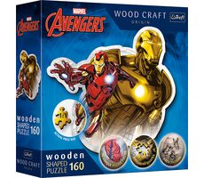 Trefl Wood Craft Origin - Puzzle - Odvážný Iron Man / 160 dílků / 24.4 x 21.3 cm / věk 9+-
