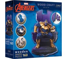 Trefl Wood Craft Origin - Puzzle - Thanos na trůnu / 160 dílků / 24.4 x 21.3 cm / věk 9+