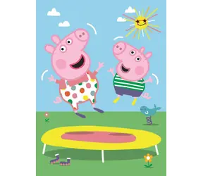 Trefl - Puzzle - Prasátko Peppa: Na trampolíně / 20 dílků / 22 x 16 cm / věk 3+
