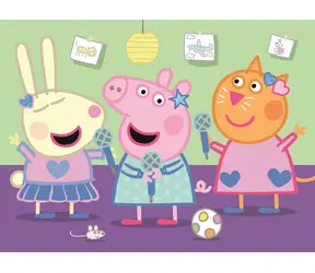 Trefl - Puzzle - Prasátko Peppa: Karaoke / 20 dílků / 22 x 16 cm / věk 3+